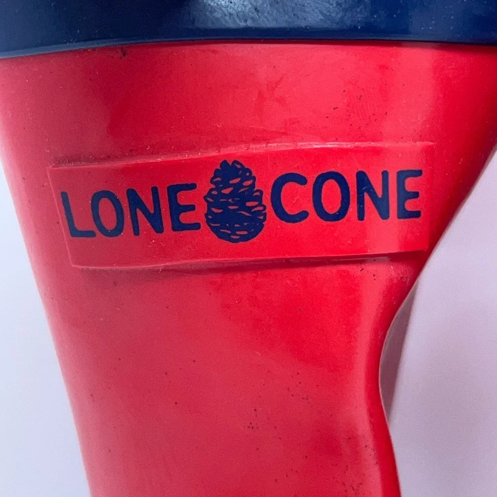 Lone Cone Kids Size 3 Red Navy Blue Waterproof Rubber Rain Boots New